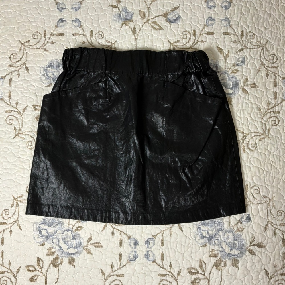 Zara Basic Skirt Womens Small Black Excellent Faux Leather Mini